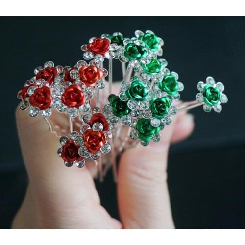 10pcs U Shape Clips Pins Flower Headdress Bridal Wedding Hairpin Hair Accessories for Women Jewelry Headwear