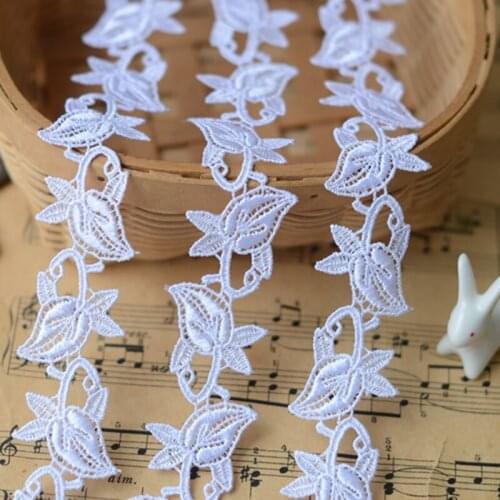 15Yards 2.5cm Width French Net Fabric Ribbon Sewing Material Embroidery Polyester Lace Trim Trimming For Wedding Dresses YYN423
