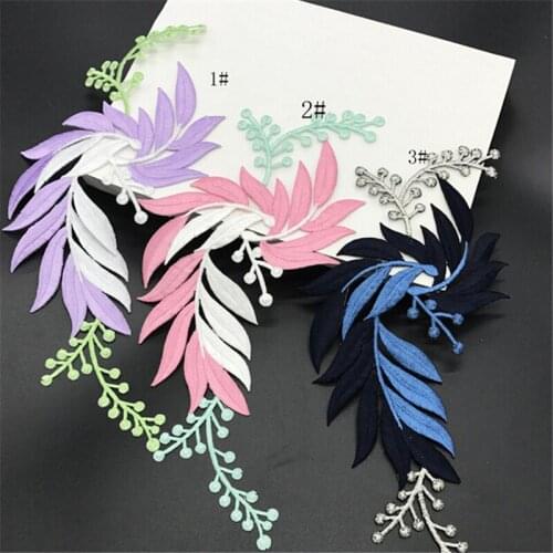 2Pc 5Colors DIY decorative embroidery cheongsam dress accessories gum paste flower hot fix patch pillow factory direct labeling
