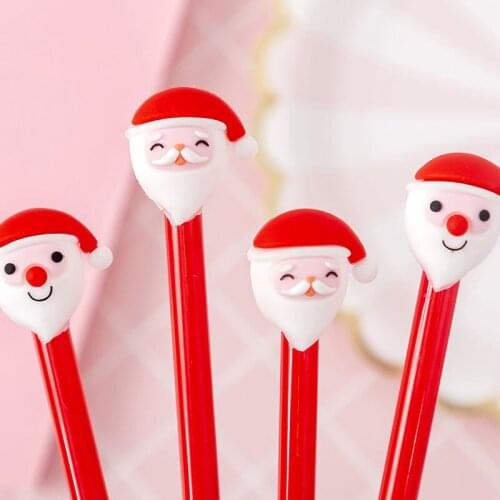 2pcs Kawaii Christmas Grandpa Pen Escolar Canetas Cute Korean Stationery Black Ink 0.5mm School Supplies Office Supply