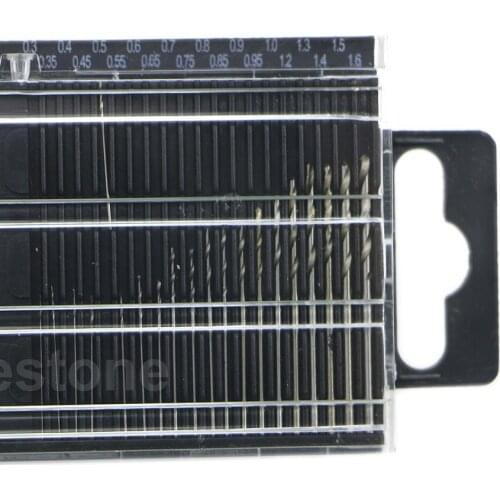 20x MICROBOX Tiny Micro HSS Twist Drill Bit Set 0.3mm-1.6mm Model Craft w/ Case