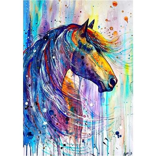 5D pintura de diamante redondo animal caballo bordado de diamantes punto de cruz mosaico decoración del hogar