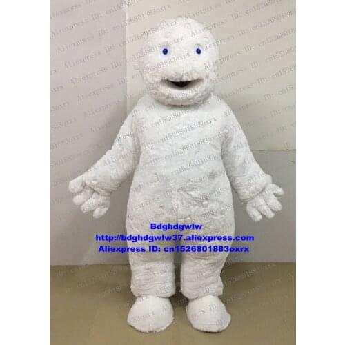 White Bubbleman Bubble Man Snow Monster Snow Beast Yeti Iceman Ice Man Mascot Costume Adult Real Play Can Wear Wearable zx2204