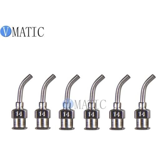 Free Shipping 12Pcs 14G 45 Degree Bent Stainless Steel Dispensing Needle 1/2 Inch