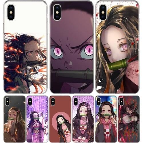 Demon Slayer Kamado Nezuko Case For iPhone 11 12 Mini Pro 7 6 X 8 6S Plus XS MAX + XR 5S SE 10 Ten Art TPU Cover Phone Coque She