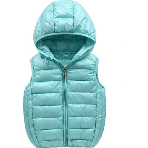 Kids down vest 2017 autumn winter boys and girls vest casual light thin white duck down colorful childrens vests DQ541
