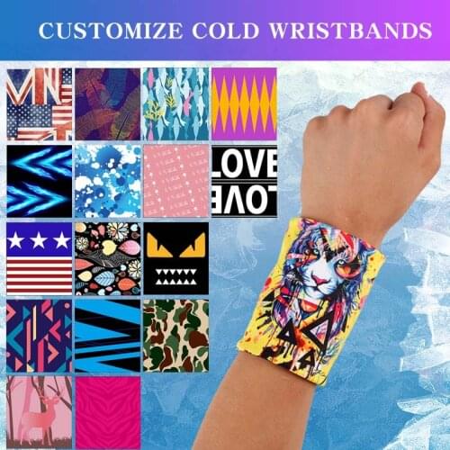 Hot sale customize 2pcs ice cold wristbands quick-drying sweatbands for running new sports bracers