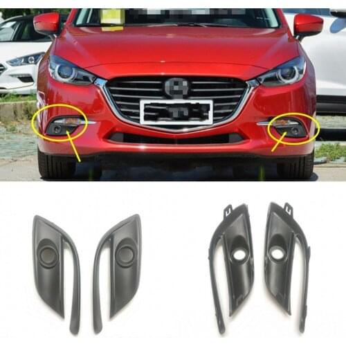 JanDeNing 2pcs ABS Front Fog Light Lamps Frame Cover Trim for Mazda 3 Axela 2017-2019
