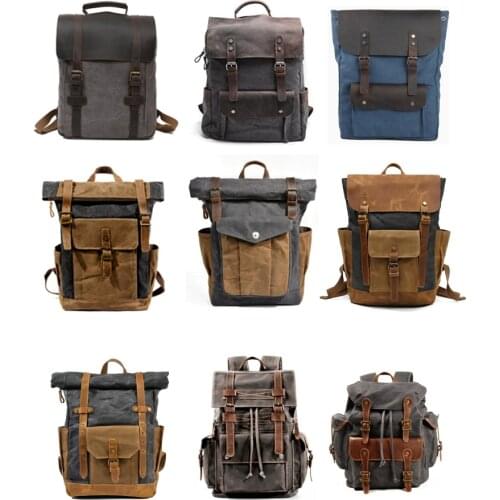 Chinese Wholesale High Quality Backpacks Dropshipping Backpack Canvas Leather Bckapack Vintage Bags