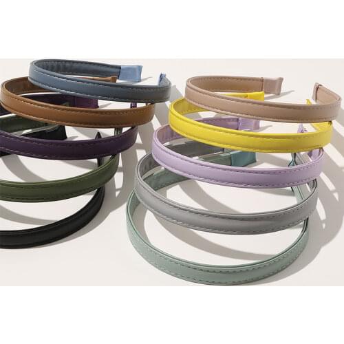 Leather Headband Solid Hairbands Bezel Thin-edged Turban Women Elegant Girl Hair Accessories Head Hoop Hair Band