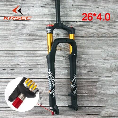 KRSEC 120mm Suspension Fork 26*4.0" Disc Brake Fat Bike MTB Bike Air Fork 9mm mountain bike brake forks
