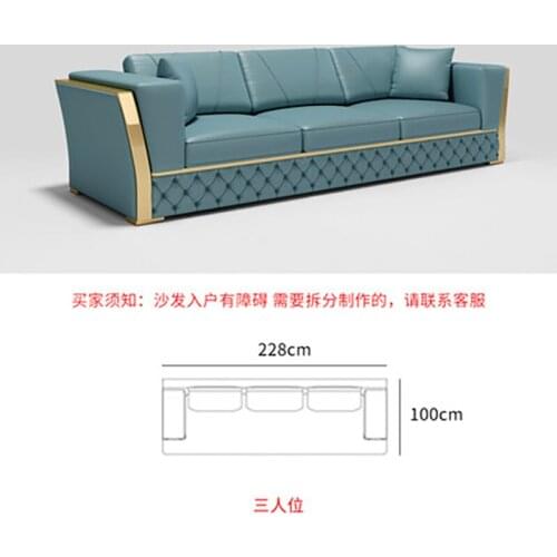 Italian style light luxury leather sofa first layer cowhide leather large apartment Hong Kong style living room postmodern