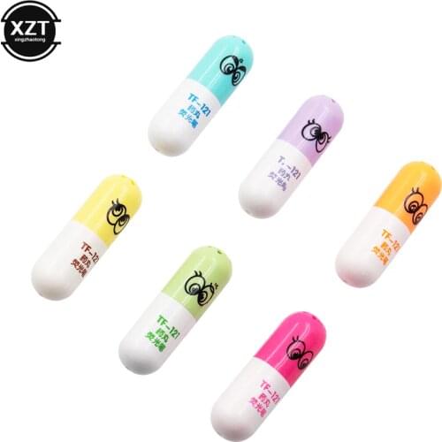 Hot Sale 6 Pcs/lot Capsules Highlighter Vitamin Pill Highlight Marker Color Pens Stationery Office School Supplies