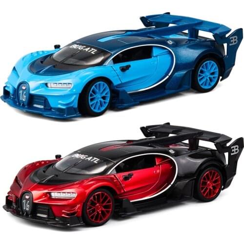 1:24 Bugatti Diecast Car Model 20Cm Length Alloy Body 2 Doors Open Cart Wheels Delicate Detail
