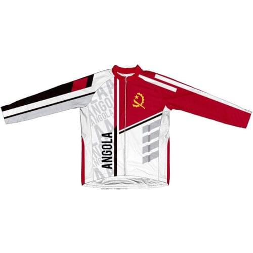 Classic Retro Angola Mens Long Sleeve Winter Thermal Fleece Cycling Jersey Bicycle Outdoor Road MTB Wear Bike Clothing