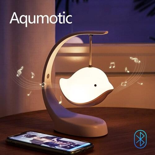 Aqumotic Bluetooth Music Box for Girl Sound AUX Audio Cable 1pc Cute Bird Night Light Toys Gift for Kids Children Girls