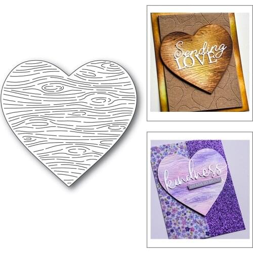 Valentines Day Heart with Stripe Pattern 2021 New Metal Cutting Dies Love Decoration for DIY Confession Paper Album Cards