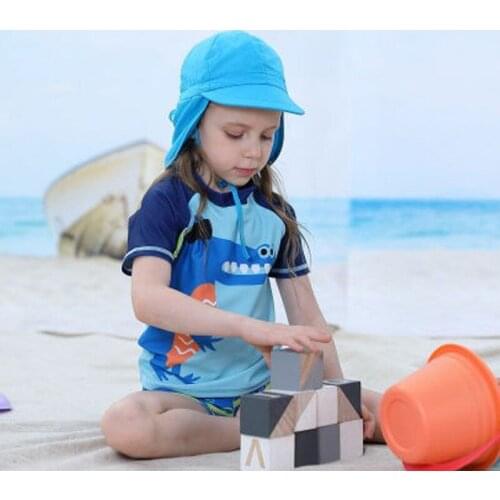 New Baby Soft and Light Shawl Hat 1-4 Years Childrens Summer Beach UV Cut Cap Hat Protection Neck Breathable Outdoor