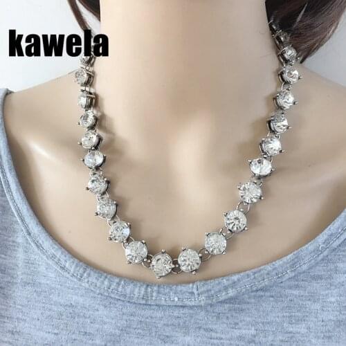 New Fashion Glass Crystal Stones Choker Necklace Wedding Party Jewelry