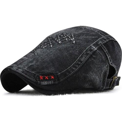 New Denim Beret Caps For Men Women Outdoor Sun Hat French Adjustable