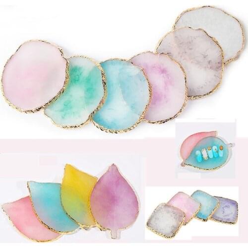 2021 New False Nail Tips Resin Stone Color Palette Nail Color Palette For Nail Color Mixing Display Manicure Polish Gel Tools