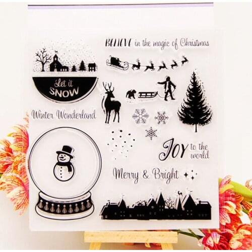 Christmas snowball Clear Stamp Transparent Silicone Seal for DIY Scrapbooking Card Making Photo Album Decor Crafts Supplies