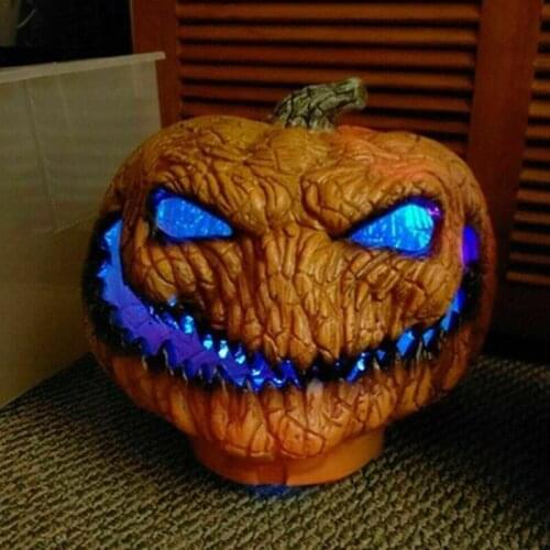 Happy Halloween LED Light Up Pumpkin Scray Outdoor Yard Party Horror Props Decoration Ornaments Lantern Handicrafts Accessories