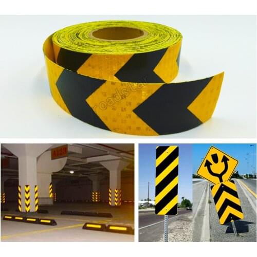 5cmx10m Arrow Safety Warning Conspicuity Reflective Roll Tape Marking Film Sticker for Road Construction Caution sticker