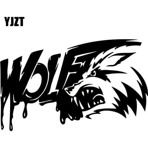 YJZT 20X12.5CM Personality BLOODY ANGRY WOLF TEETH Vinyl Decal Car Window Sticker Black/Silver S8-1421