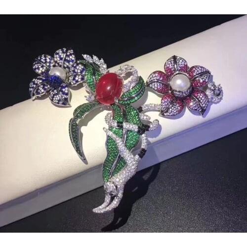 Diy jewelry finding & components 925 sterling silver with cubic zircon flower and animal connectors for necklace high quality