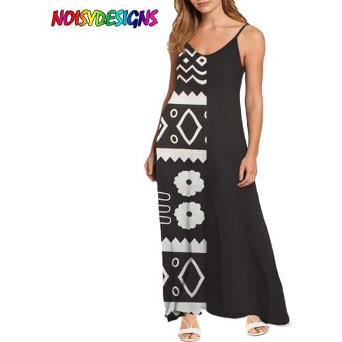 NOISYDESIGNS Sling Loose Dress Ankara African Print Women Long Sexy Party Dresses Strapless Summer Dresses Vestidos De Mujer