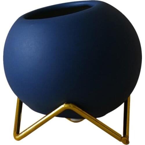 1pc Ceramic Round Flower Pot Plant Pot Macetero Macetas Galvanized Steel Simple Ceramic Flower Pot Round Flower Pot