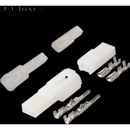 2/5/10/20/50 Sets 1 2 Pin White Male Female Auto Motorcycle Electronic Wiring Harness Connector Connectors 7122-1520 7123-1520