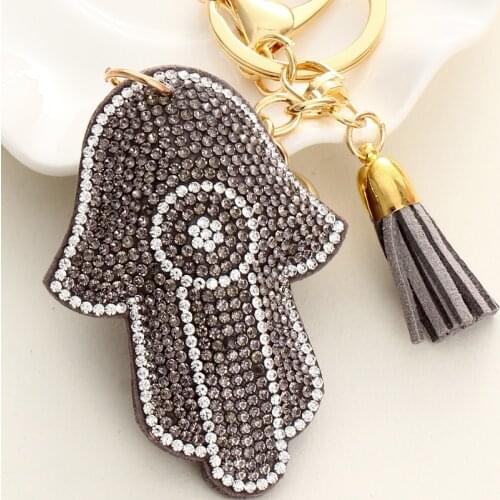 2020 new charm fashion leather Evil Eye key chain cute tassel Gold key chain women keychain ring female bag pendant jewelry