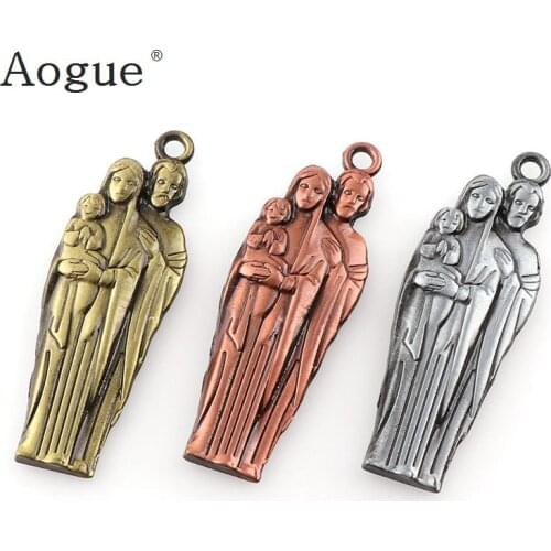 3 Colors Holy Family Medals Charms our lady of mount carmel Pendants For Key chain Religious Accessories
