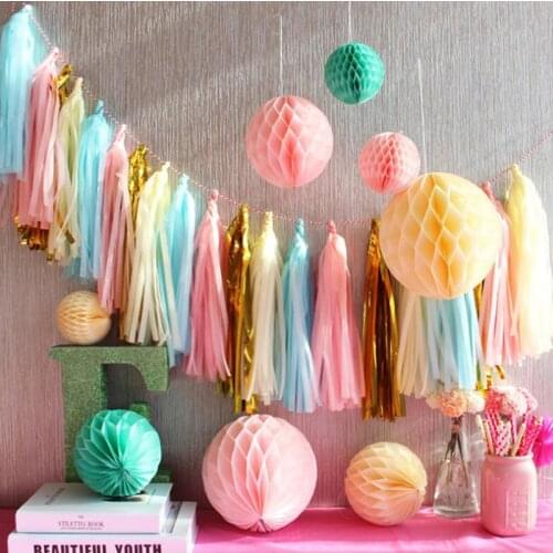 5pcs Wedding Decoration Paper Tassels Garland Balloon Ribbon Curtain Baby Shower Birthday Decoration Bachelorette Party Supplies