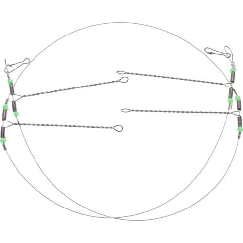 50cm/60cm/80cm Stainless Steel Fishing Rigs Wire Fishing Rigs Wire Leader Rope Line Swivel String Hooks Balance Bracket