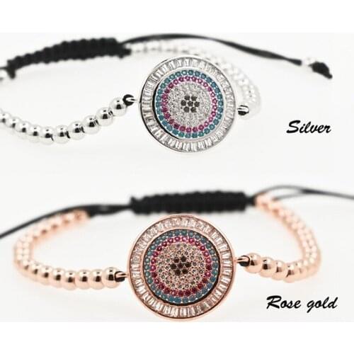 Bohemian Copper Beads Chain Bracelets Bangles for Women Vintage Rose Gold Color Bracelet Set Handmade Rope Adjustable Jewelry