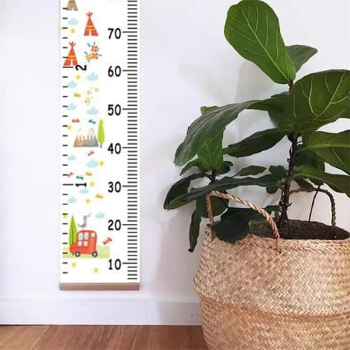 Children Height Growth Charts Wall Hanging Height Ruler Nordic Canvas Height Measure Chart for Kids Room Nursery Home Decoration