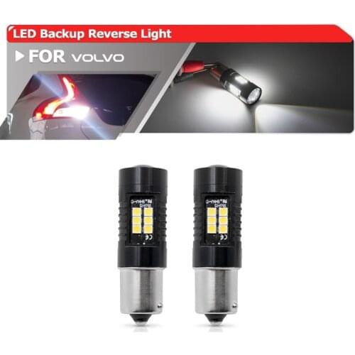 For Volvo XC60 XC90 S80 V70 S40 V40 V50 C30 850 940 2x Error Free P21W 1156 BA15S Led Backup Reverse Light Bulbs