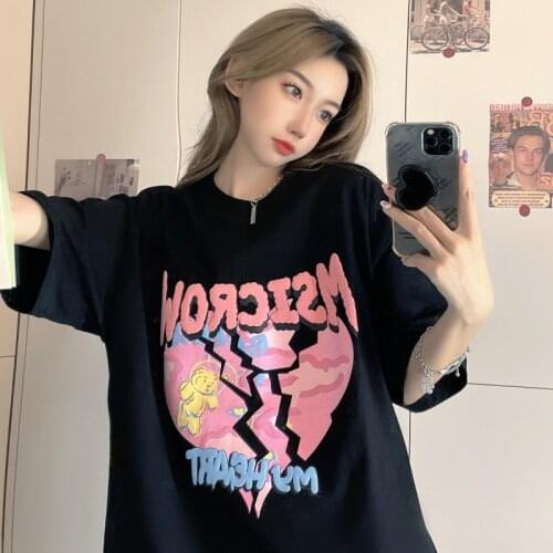 Women Harajuku T Shirt White Cartoon Female Kawaii Tops Tee Short Sleeve Fashion Summer Funny T-Shirt For Girls Hip Hop Clothes