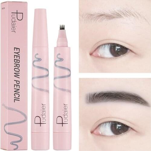 1Pcs Eyebrow Pencil 3 Colors Four-Pronged Liquid Natural Waterproof Sweat-Proof No Blooming Natural Smooth Face Makeup Tools