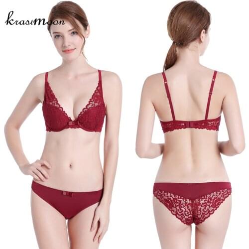 Fashion Lady Bra Brief Sets Full Lace Floral Push Up Bra Set Women Underwear Girl Sexy lingerie Set BS117