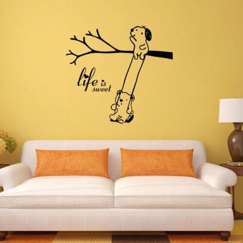 Creative Life is Sweet Wall Sticker Wall Art Bedroom Decor Wall Stickers Living Room Home Decoration Accessories Home Decor