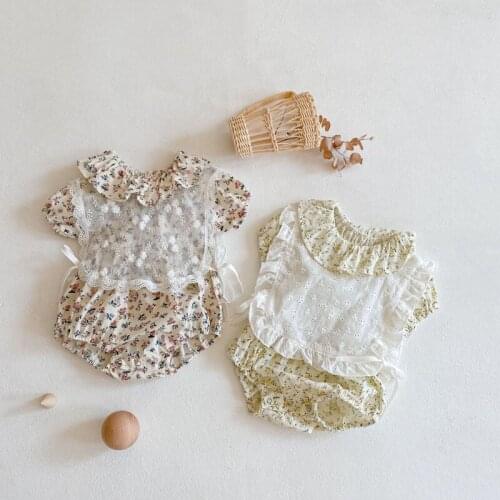 Summer Baby Girls Summer Clothing 100% Cotton Fashion Princess Girls Clothes Girl Bodysuit+Bib Kids Girl Outfits Clothes 0-3 Y