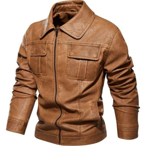 New Leather Jacket Mens Winter Autumn Mens Motorcycle PU Jacket Fashion windproof Coat Male Brand Clothing