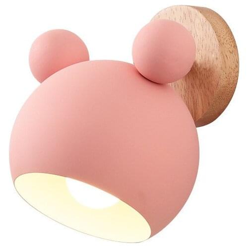 Nordic Style Wall Lamp Macaron Simple Modern Bedside Lamp Personalized Creative Lamps Solid Wood Corridor Wall Lamp Decoration