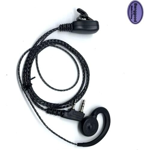 Newest Knitted Cable Ear Hook Headphone K port 2 Pin PTT MIC Headset For Kenwood TYT Baofeng UV-5R BF-888S CB Radio Accessories