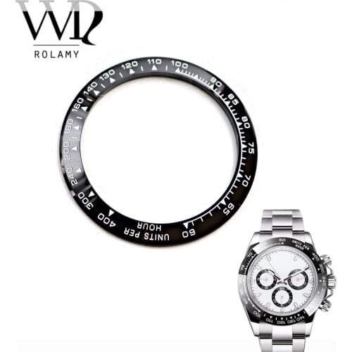 Rolamy Wholesale High Quality Ceramic Black with White Writing 38.6mm Watch Bezel for DAYTONA 116500 - 116520