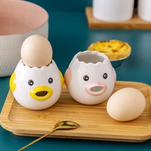 Egg White Separator Cute Chicken Ceramic Egg Yolk Protein Separator Egg Filter Kitchen Tools Baking Accessories Egg Holder